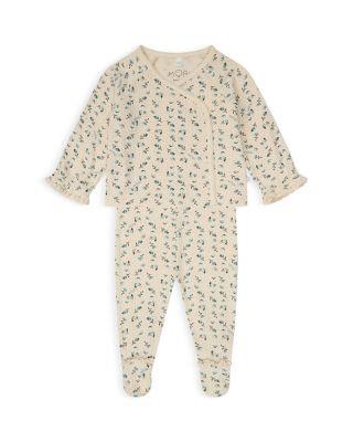 Girls' Ribbed Floral Print Kimono Cardigan & Footed Leggings Set - Baby by MORI