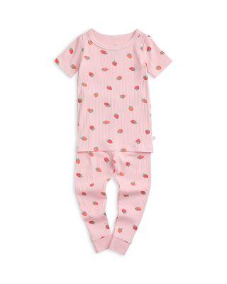 Girls' Strawberry Ribbed Short Sleeve Pajama Set - Baby by MORI