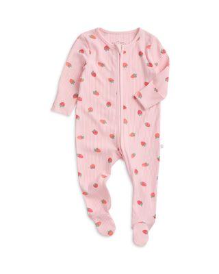 Girls' Strawberry Ribbed Two Way Zip Up Sleepsuit - Baby by MORI