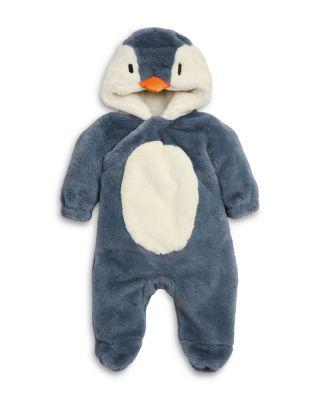 Unisex Faux Fur Penguin Hooded Footed Pramsuit Coverall - Baby by MORI
