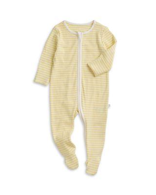 Unisex Striped Ribbed Two Way Zip Up Sleepsuit Footie - Baby by MORI