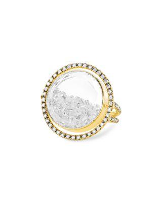 18K Yellow Gold Diamond Halo Shaker Ring by MORITZ GLIK