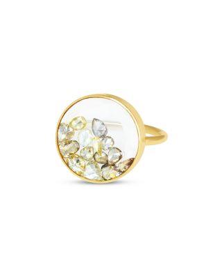 18K Yellow Gold Yellow Diamond Core 16 Ring by MORITZ GLIK