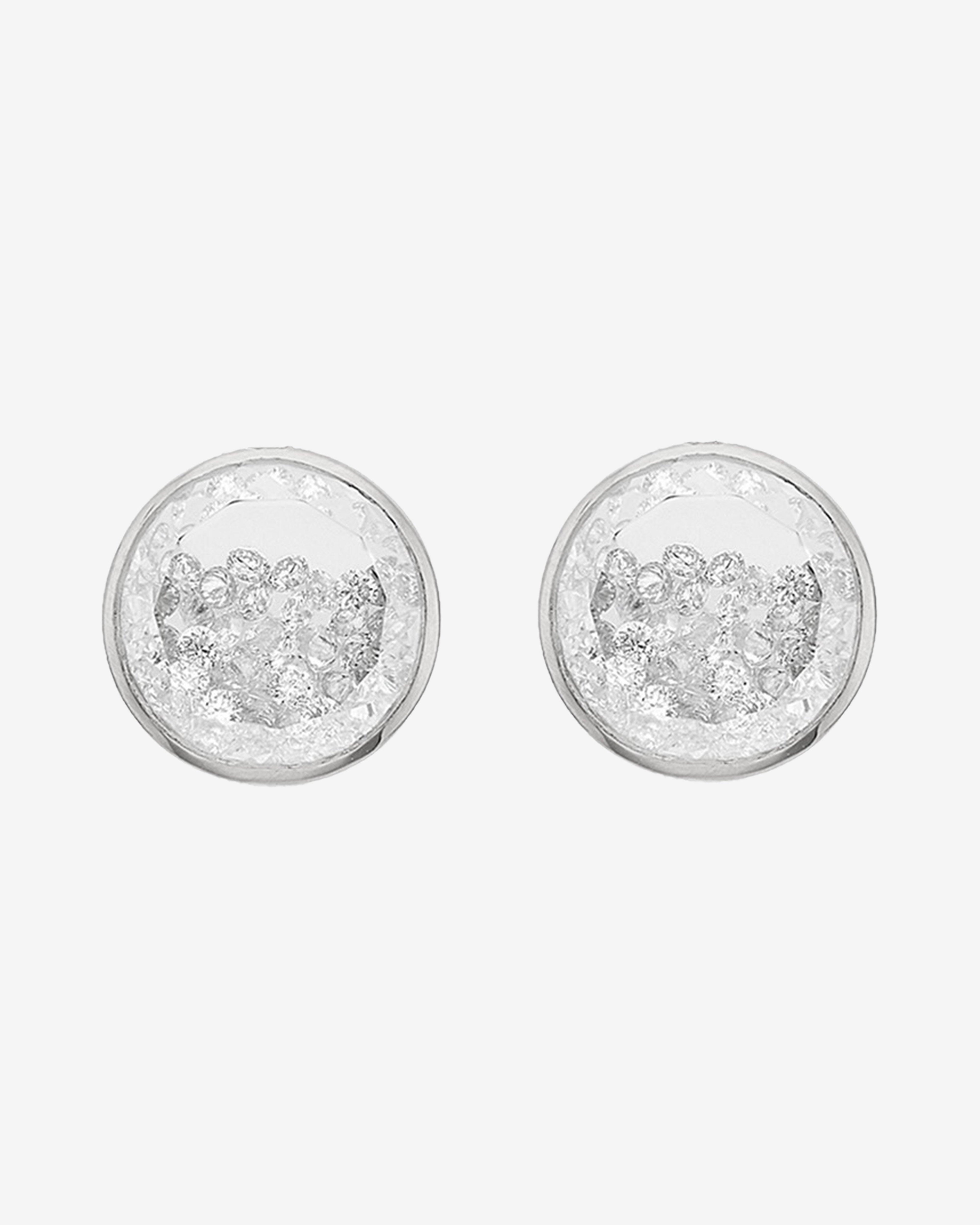Moritz Glik - Women's Naipe Circle Stud Earrings - (White Gold) by MORITZ GLIK
