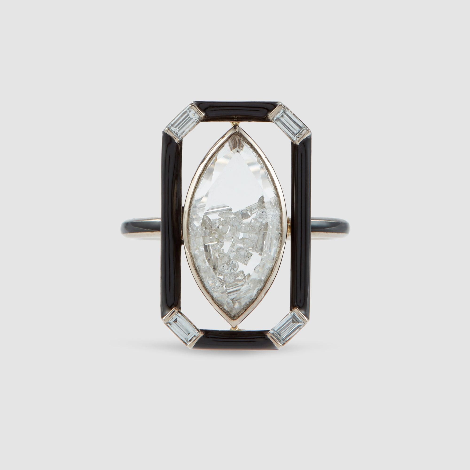 MORITZ - Glik Square & Marquis Shaker Ring by MORITZ