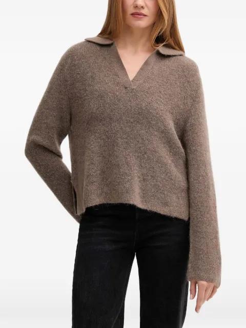 MMThora Aidy V-neck knitted polo top by MOS MOSH