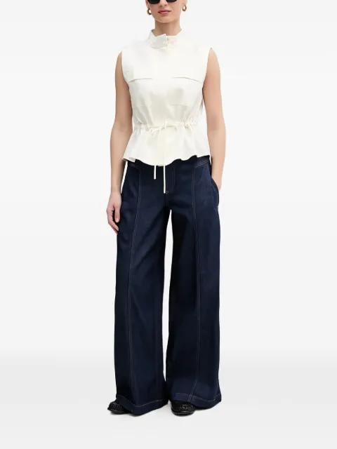 MMVerone contrast-stitch wide-leg jeans by MOS MOSH