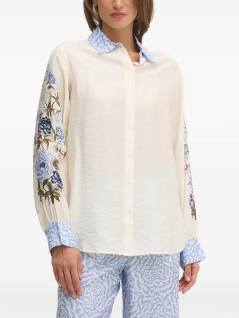 floral-embroidered collared shirt by MOS MOSH