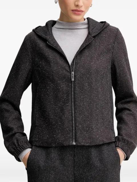 herringbone hoodied jacket by MOS MOSH
