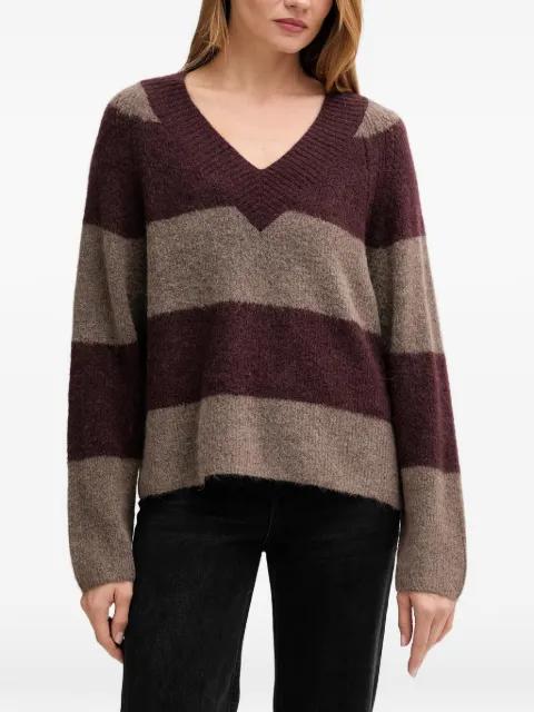 striped V-neck sweater by MOS MOSH