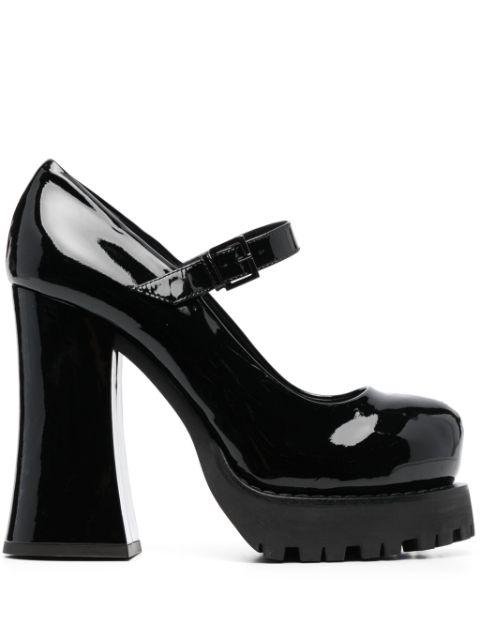 125mm chunky leather pumps by MOSCHINO