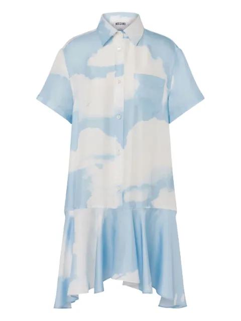 Archive Clouds print shirt mini dress by MOSCHINO