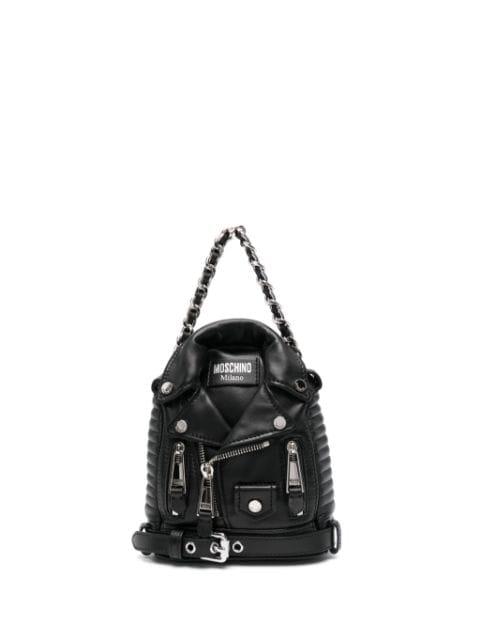 Biker leather backpack by MOSCHINO
