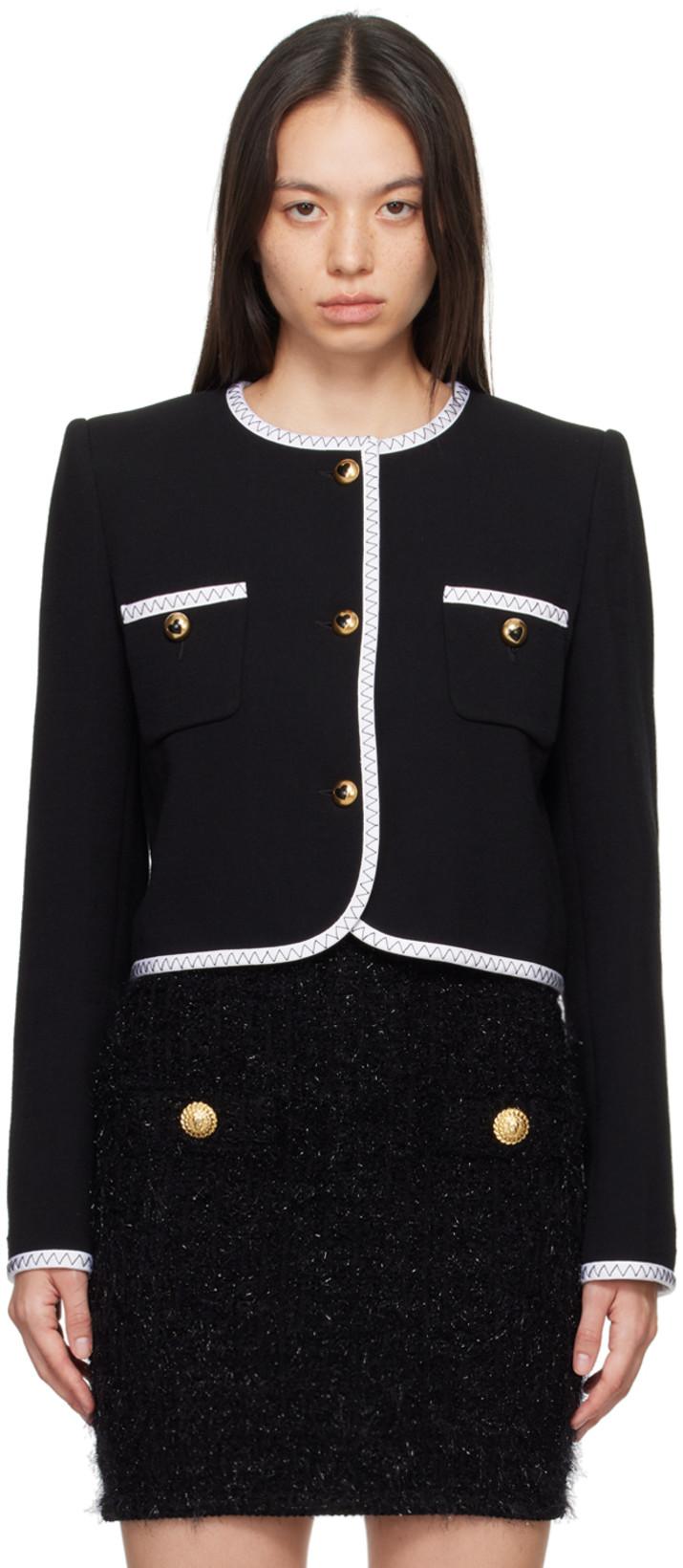 Black Gold Heart Buttons Jacket by MOSCHINO