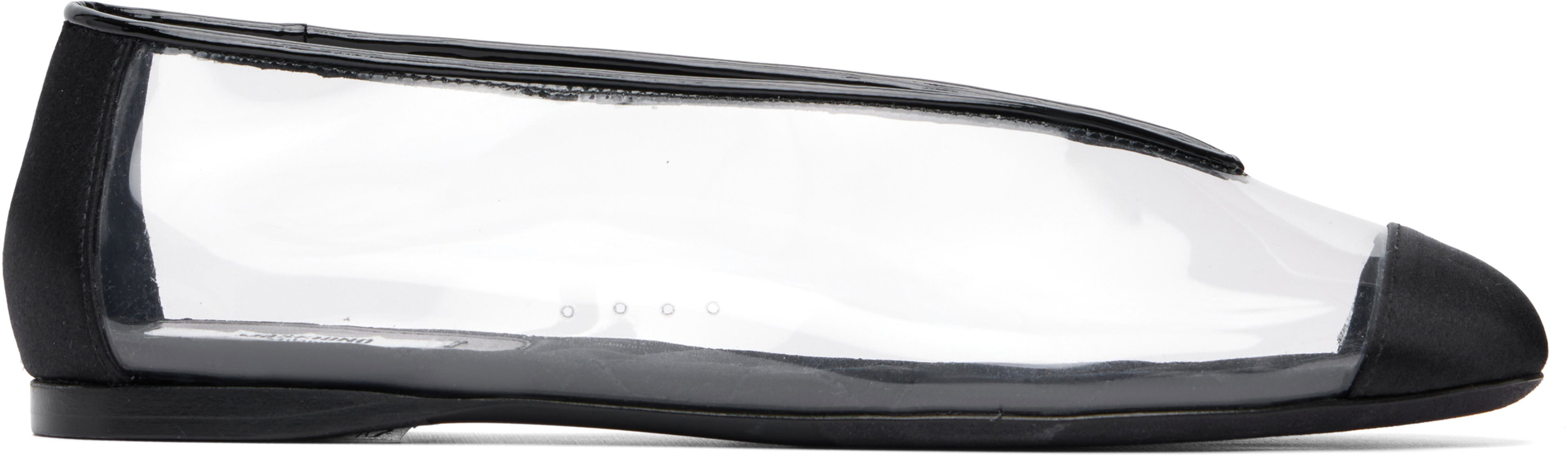 Black PVC Ballerina Flats by MOSCHINO