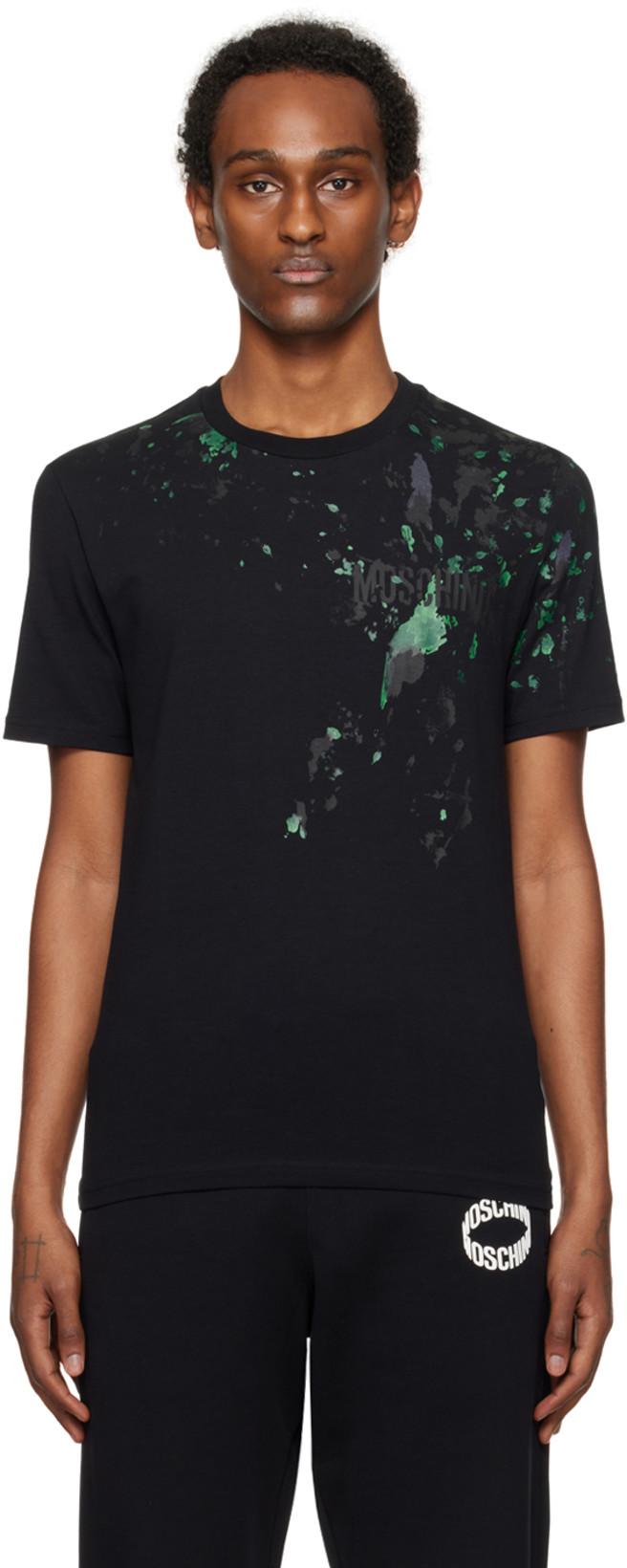 Black Painted Effect T-Shirt by MOSCHINO
