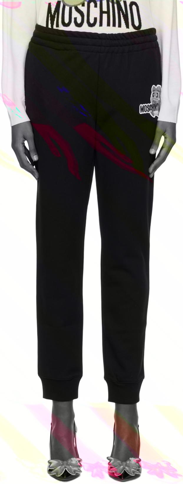 Black Puzzle Bobble Lounge Pants by MOSCHINO