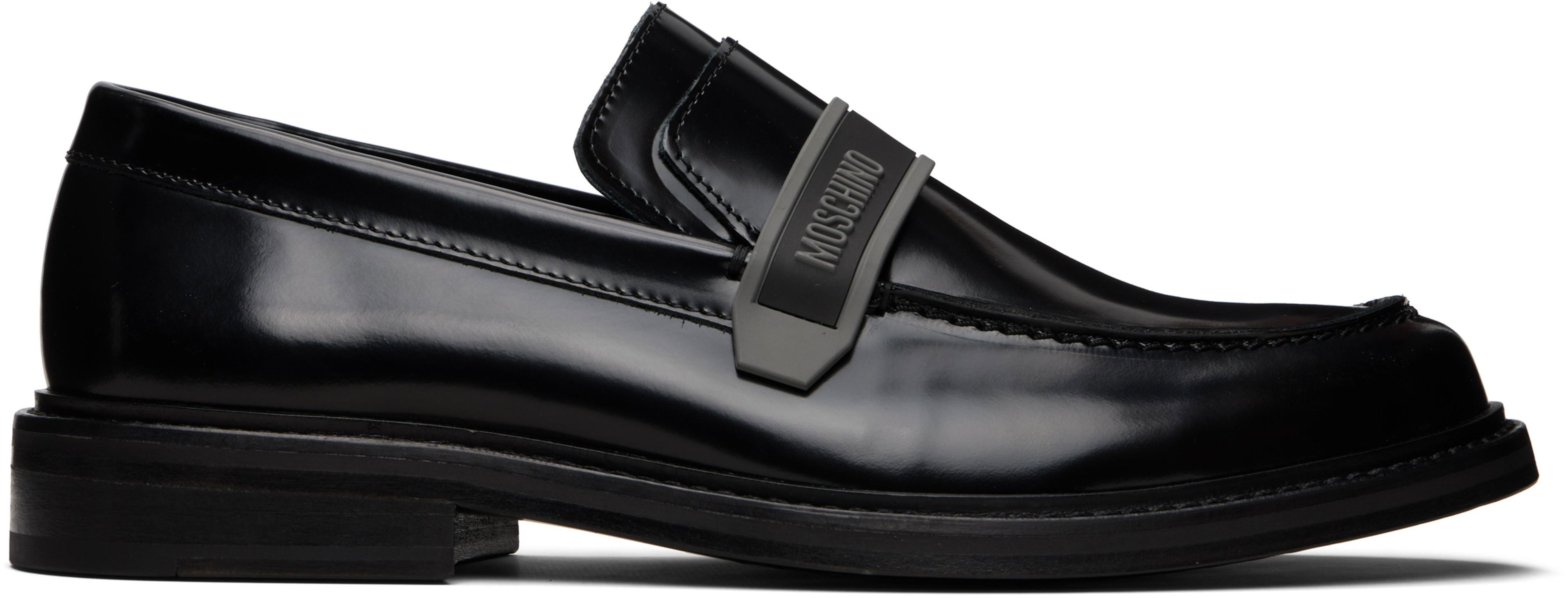 Black Rubber College Loafers by MOSCHINO