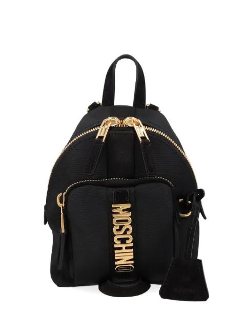 Cordura logo-plaque canvas backpack by MOSCHINO