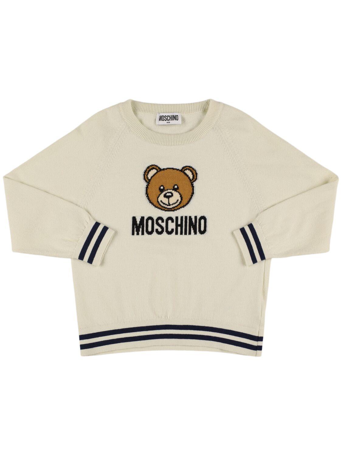 Cotton Blend Knit Sweater by MOSCHINO