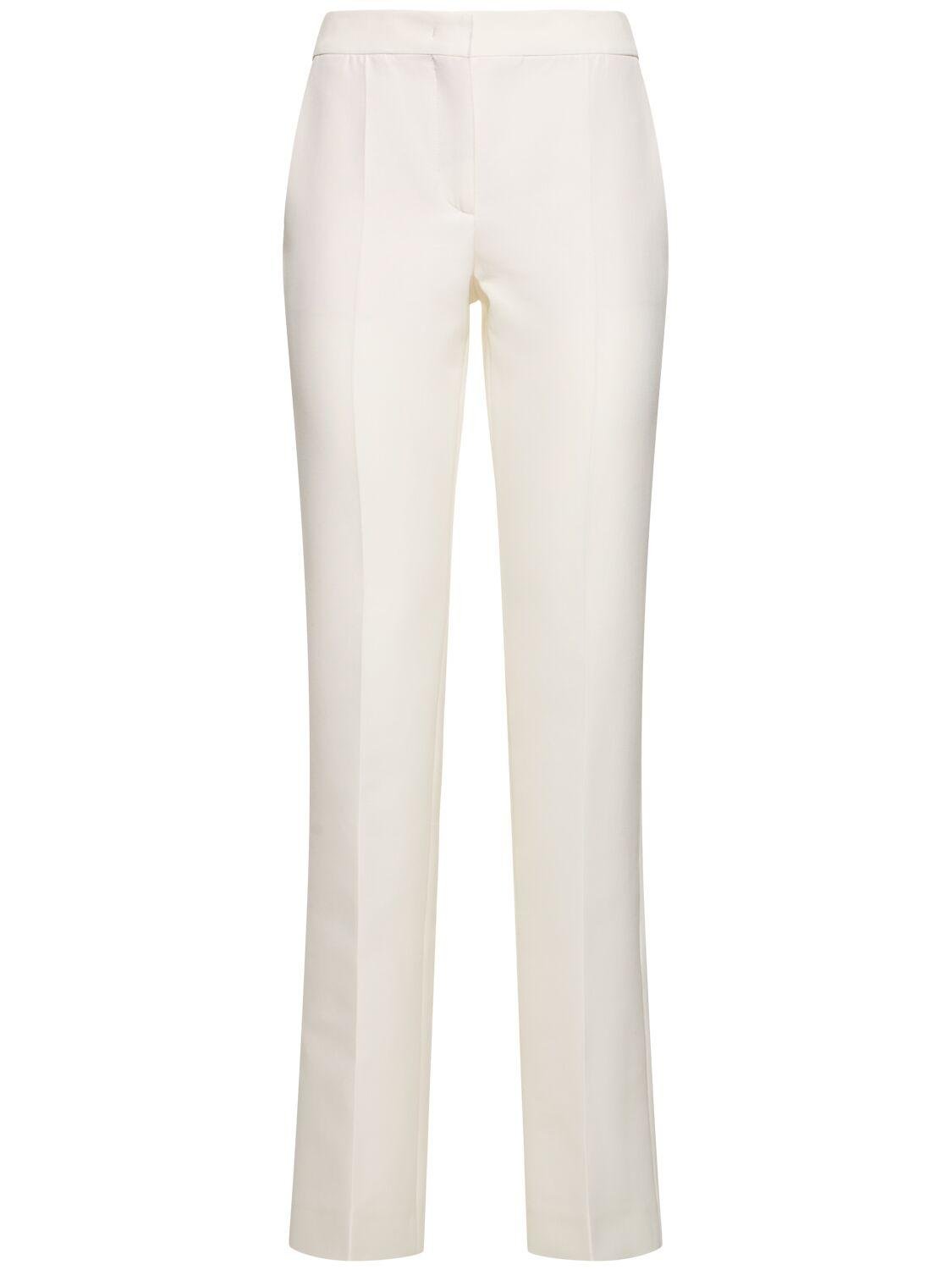 Cotton Duchesse Straight Pants by MOSCHINO