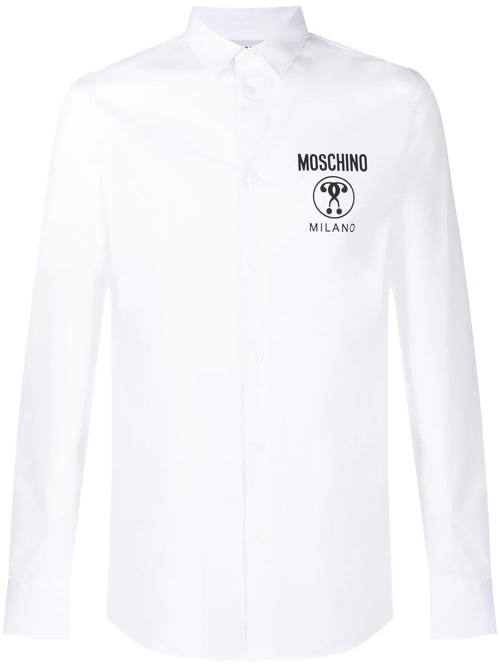 Double question mark print shirt by MOSCHINO