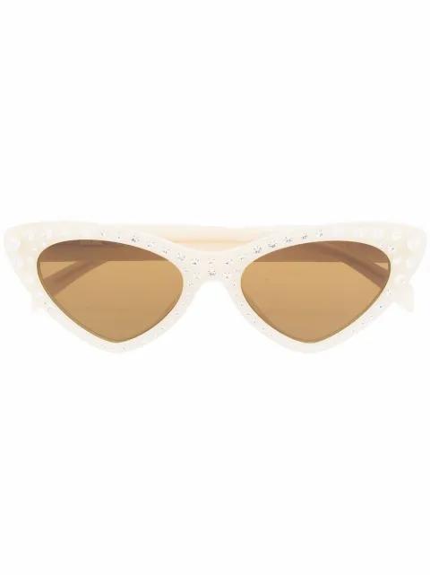 crystal-embellished cat-eye frame sunglasses by MOSCHINO EYEWEAR