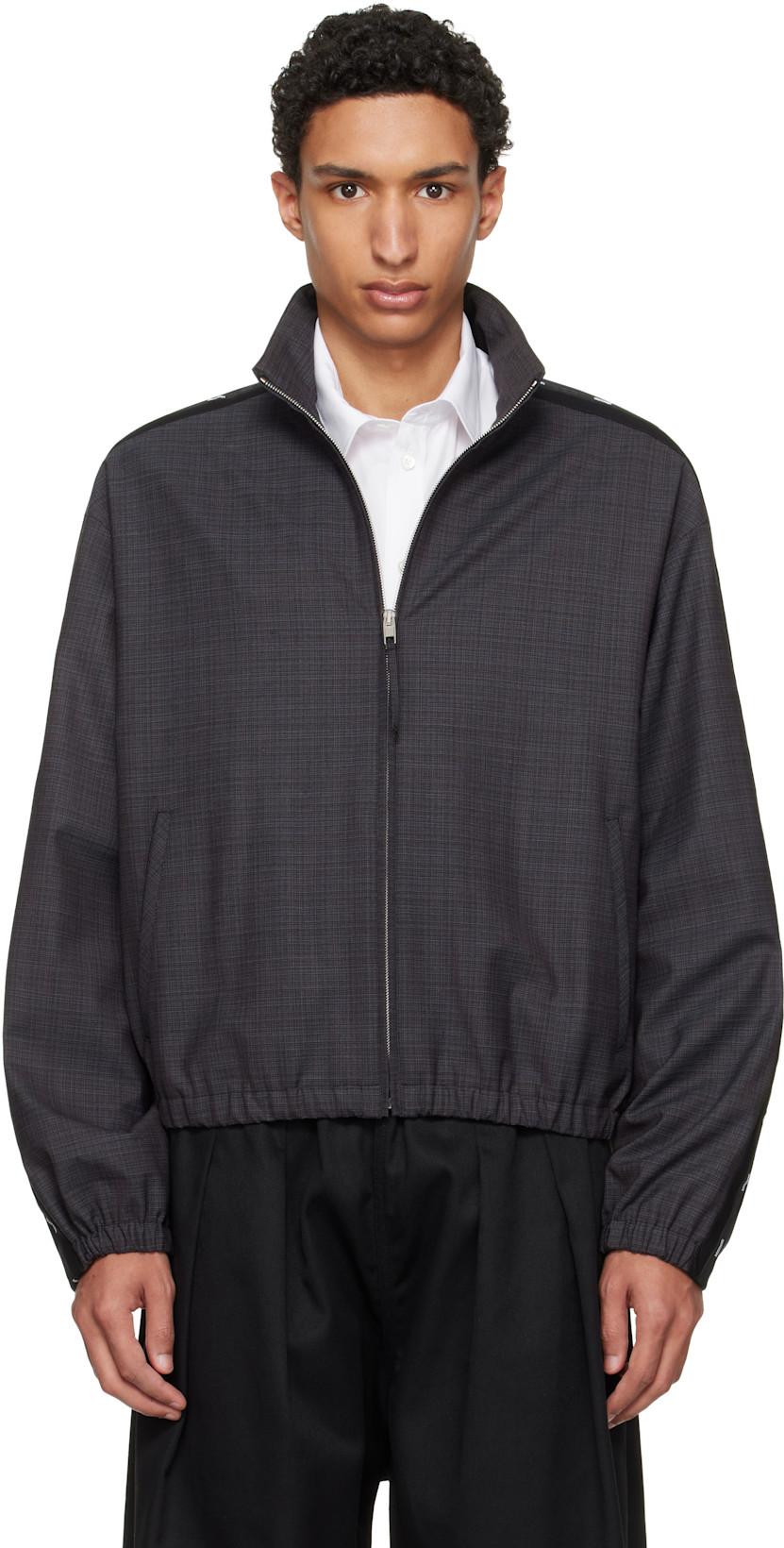 Gray Logo Tape Jacket by MOSCHINO