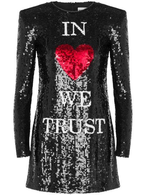 In Love We Trust sequin-embellished minidress by MOSCHINO