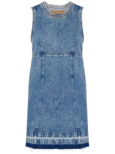 appliquéd denim minidress by MOSCHINO JEANS