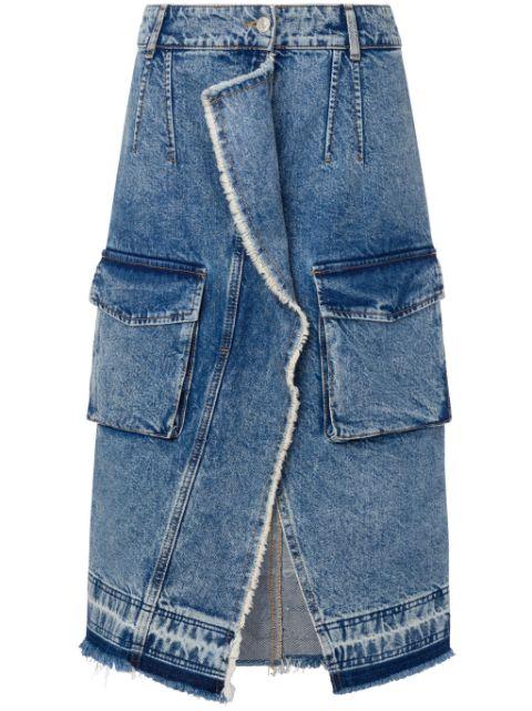 asymmetric cargo denim skirt by MOSCHINO JEANS