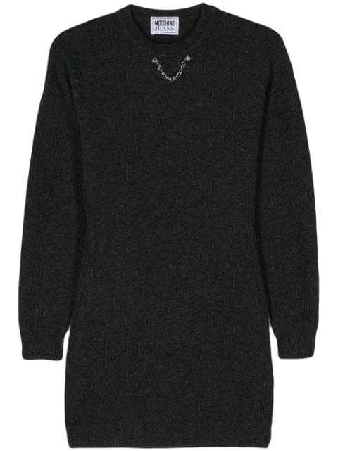 chain-embellished knitted dress by MOSCHINO JEANS