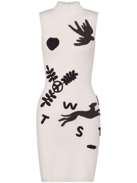 embroidered knitted minidress by MOSCHINO JEANS