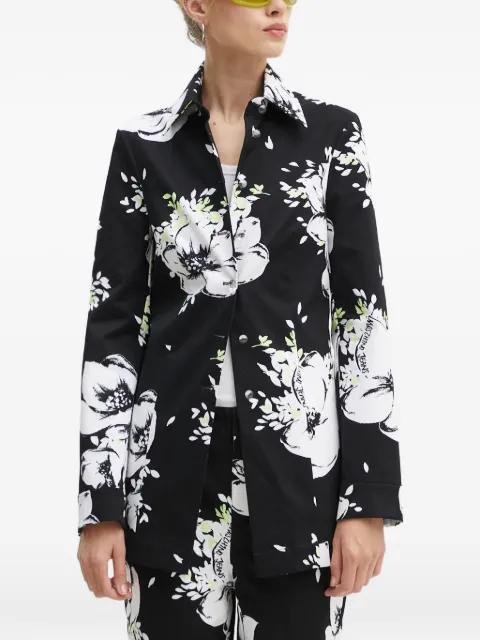 floral-print denim jacket by MOSCHINO JEANS