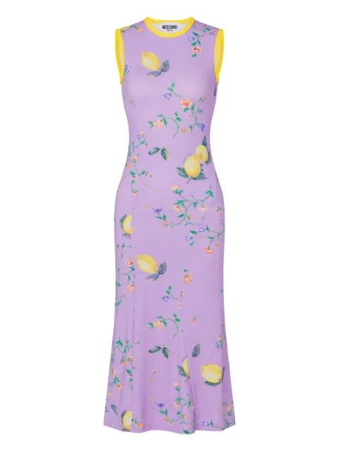 floral-print sleeveless midi dress by MOSCHINO JEANS