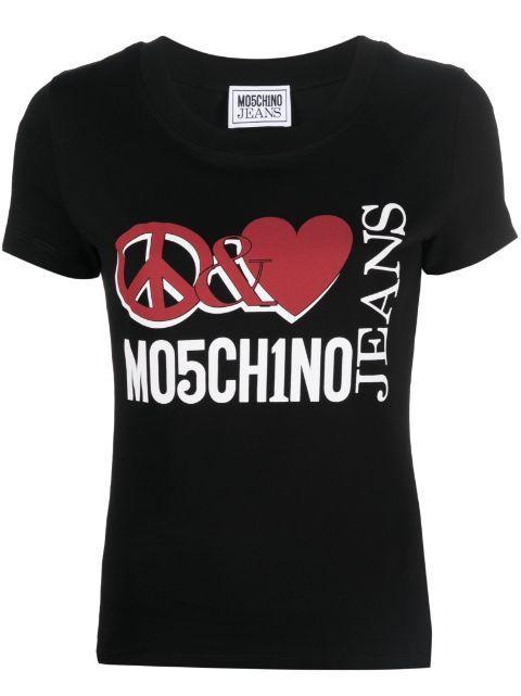 graphic logo-print T-shirt by MOSCHINO JEANS