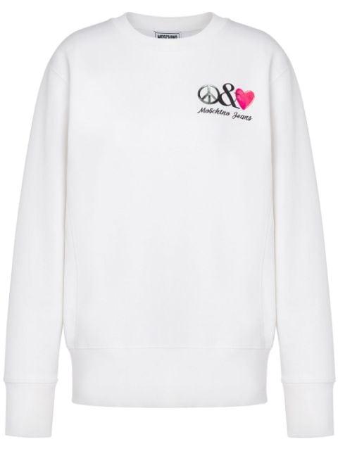 graphic-print cotton hoodie by MOSCHINO JEANS