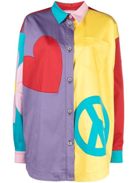 graphic-print panelled shirt by MOSCHINO JEANS