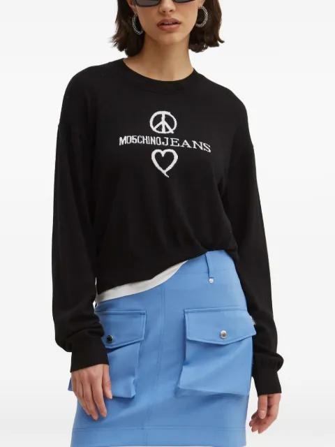 heart-detail long-sleeve sweater by MOSCHINO JEANS