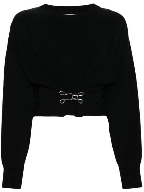 hook-detail cropped sweatshirt by MOSCHINO JEANS