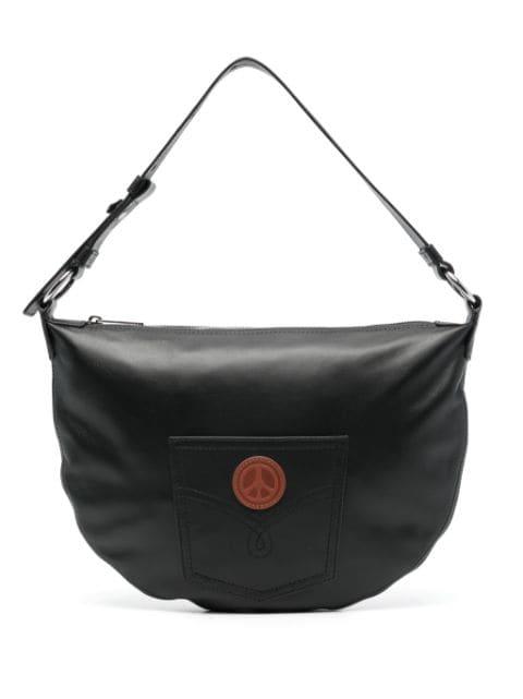 logo appliqué leather shoulder bag by MOSCHINO JEANS