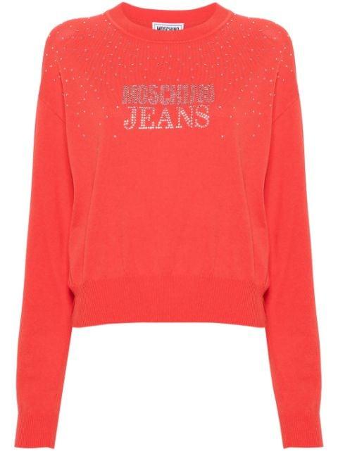 logo-embellished crew-neck jumper by MOSCHINO JEANS