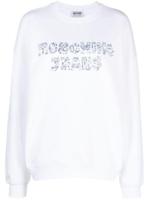 logo-print cotton sweatshirt by MOSCHINO JEANS