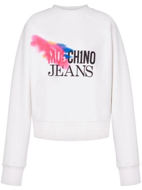 logo-print cotton sweatshirt by MOSCHINO JEANS