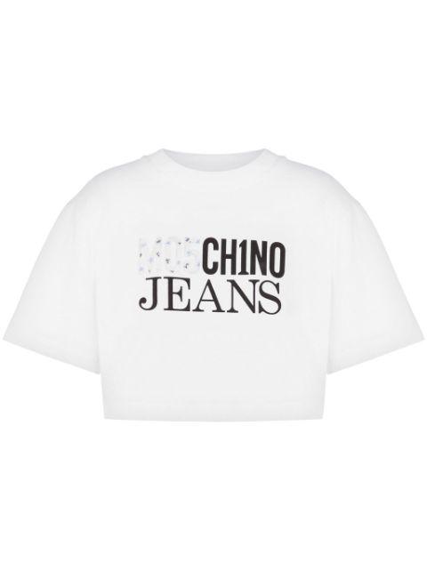 logo-print cropped T-shirt by MOSCHINO JEANS