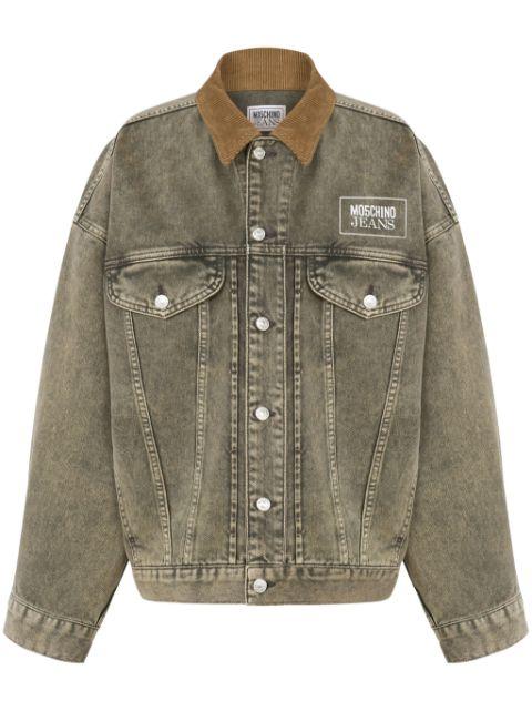 logo-print denim jacket by MOSCHINO JEANS