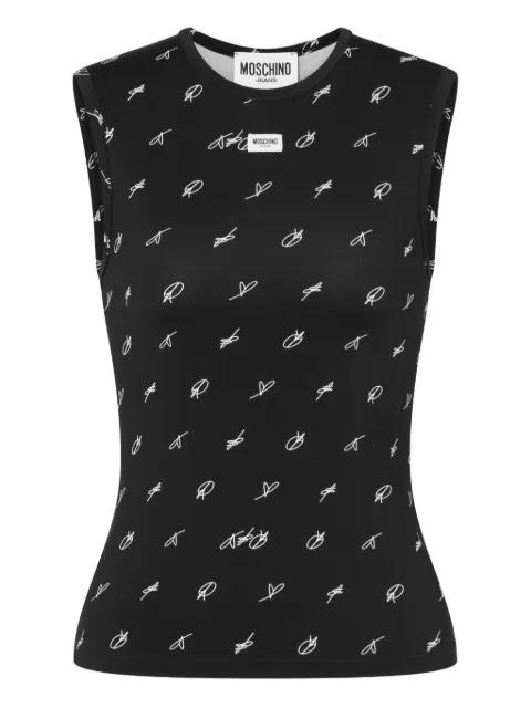logo-print tank top by MOSCHINO JEANS