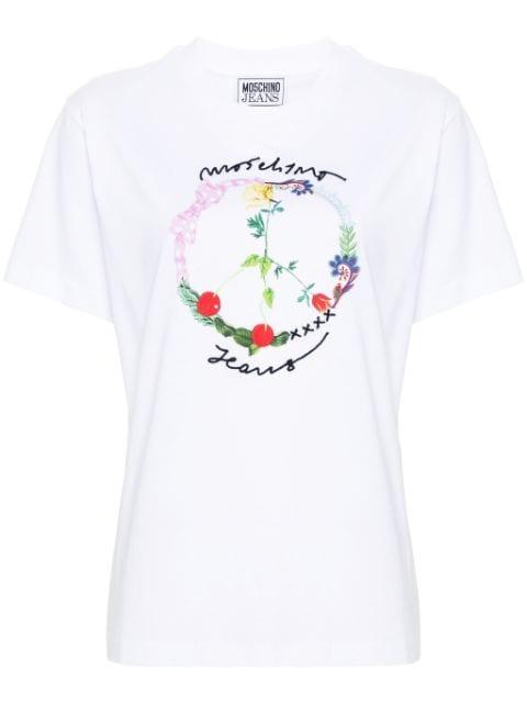logo-raised cotton T-shirt by MOSCHINO JEANS