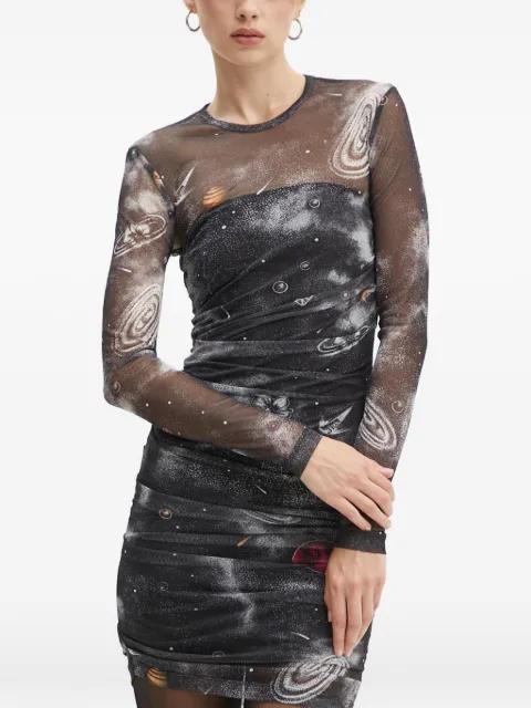 long-sleeve graphic dress by MOSCHINO JEANS