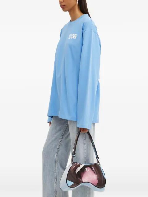 long-sleeved logo-detail top by MOSCHINO JEANS